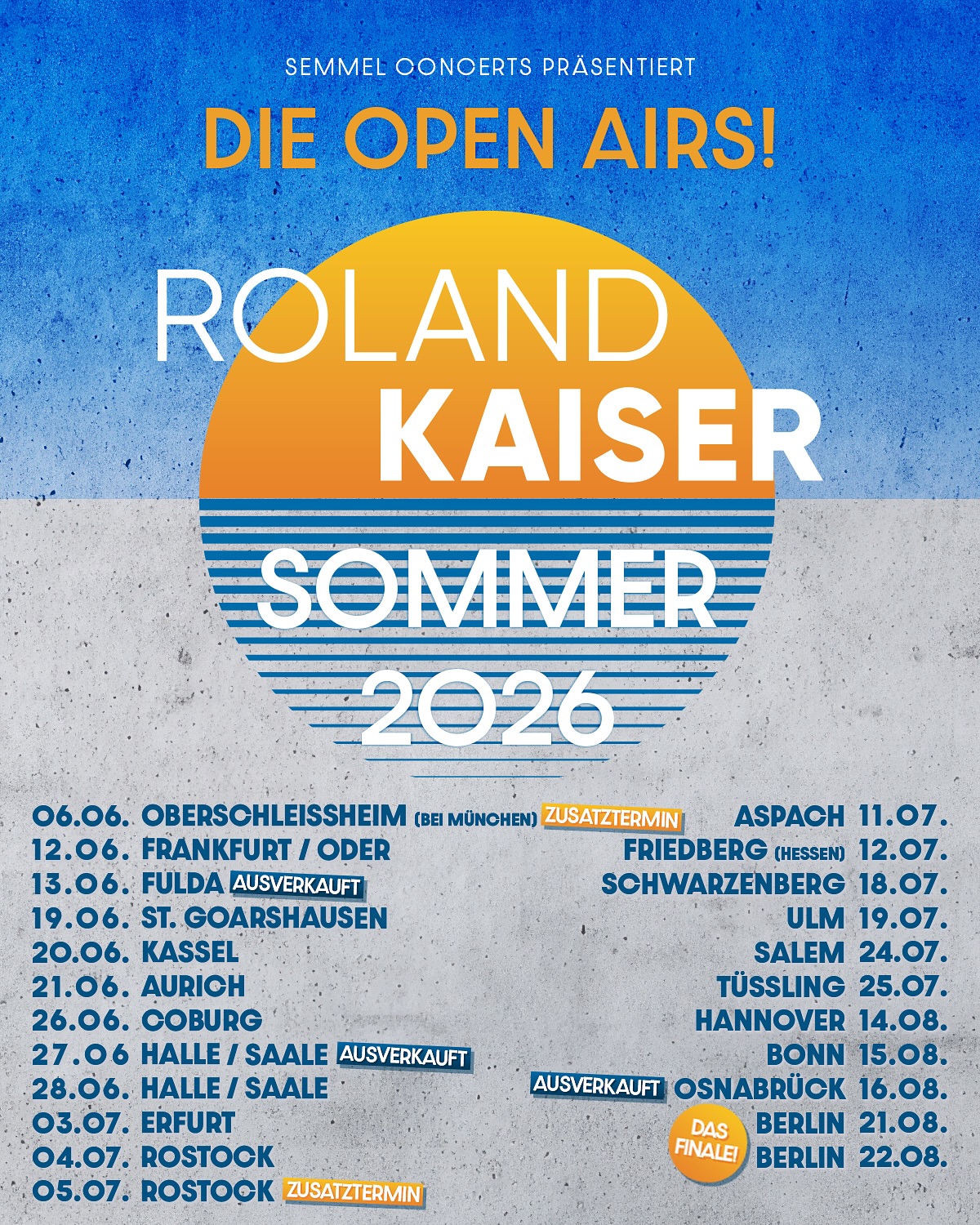 Roland Kaiser Die Arena Tournee 2026 Tour Poster 2026